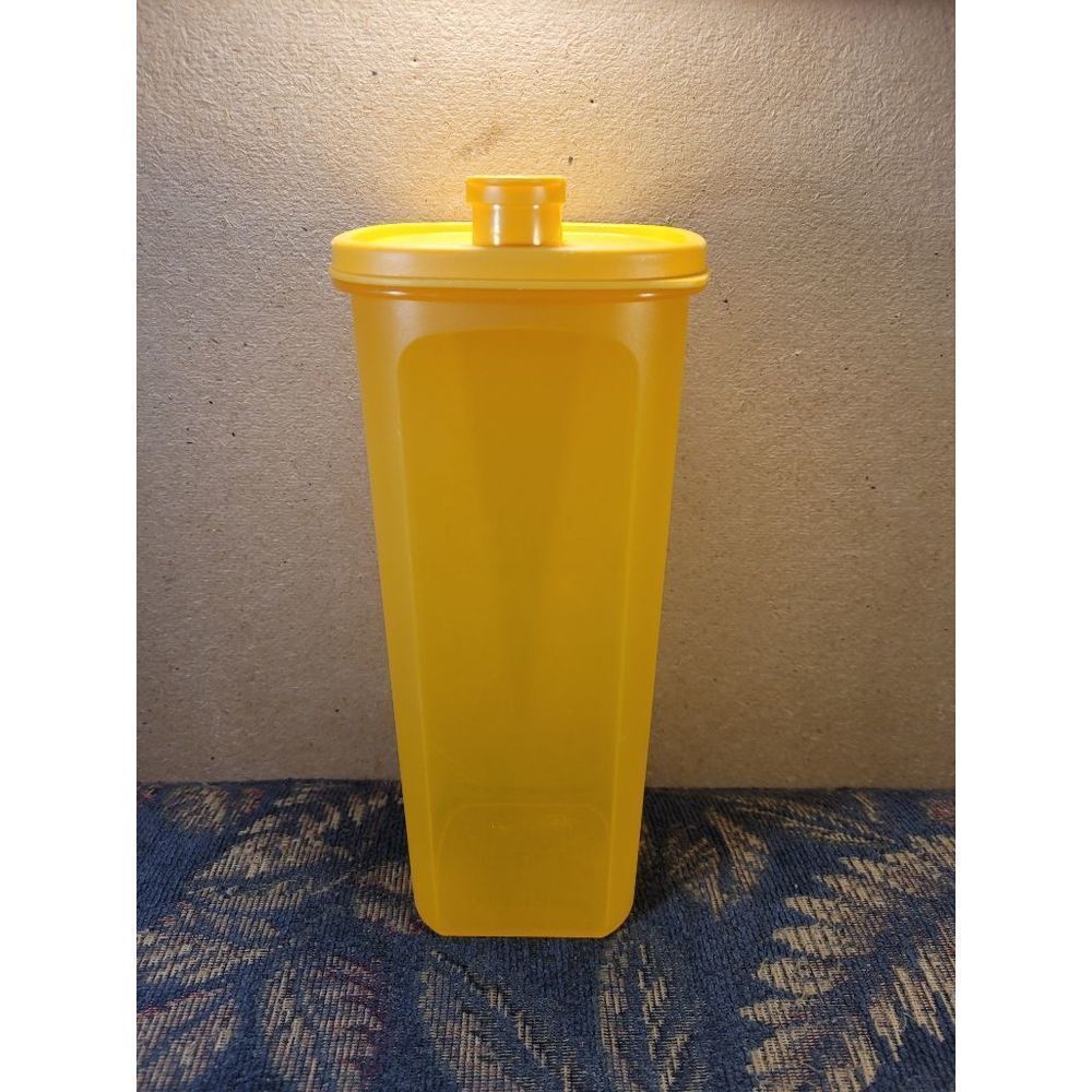 Tupperware Orange Slim Line 2 Qt. Square Pitcher